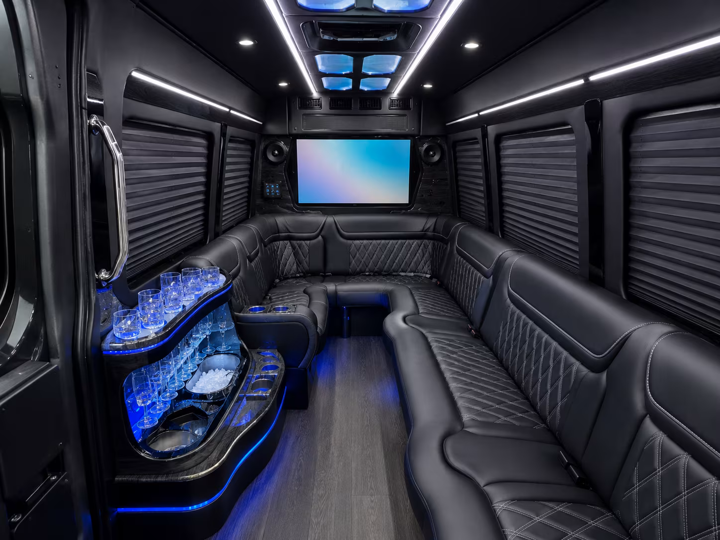 bridgeport 28 passenger party bus interior