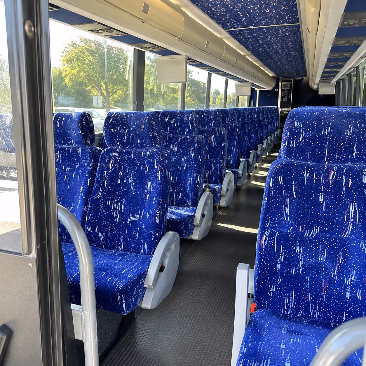 bridgeport 56 passenger charter bus interior
