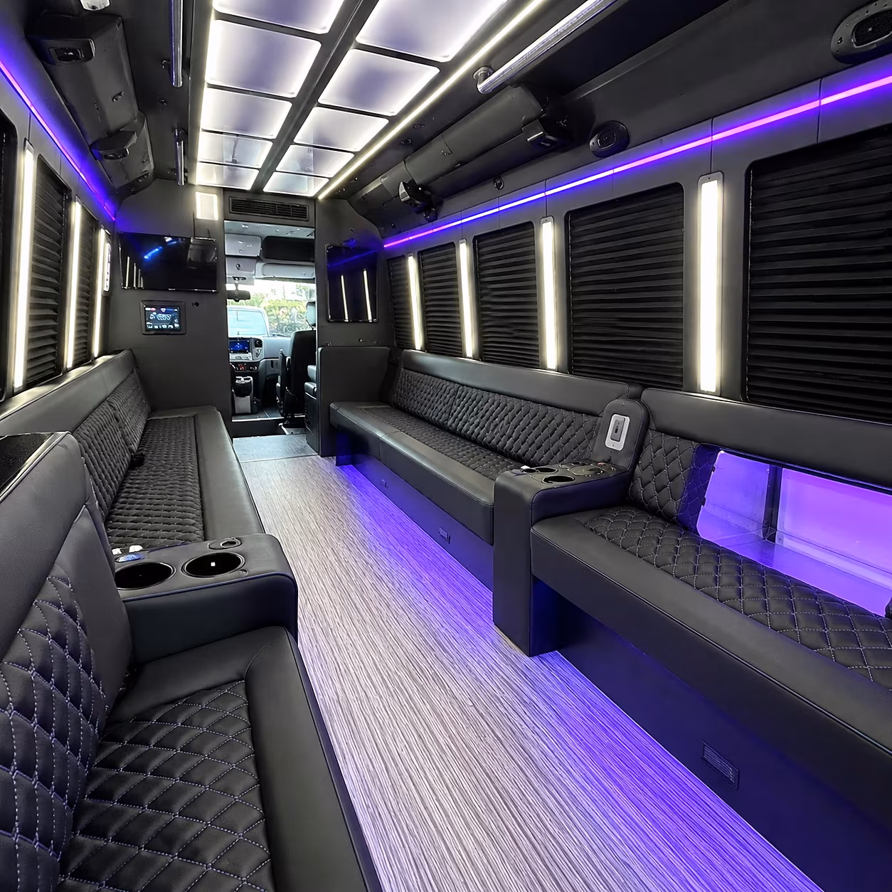 bridgeport party bus rental interior